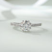 Round Solitaire Diamond Silver Ring