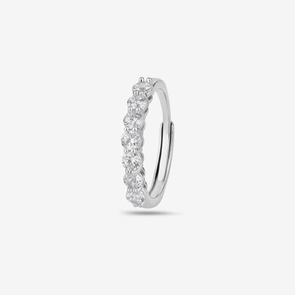 Round Diamond Silver Ring