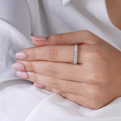 Round Diamond Silver Ring