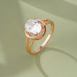 White Stone Rose Gold Ring on Hand