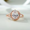 White Stone Rose Gold Ring on Hand