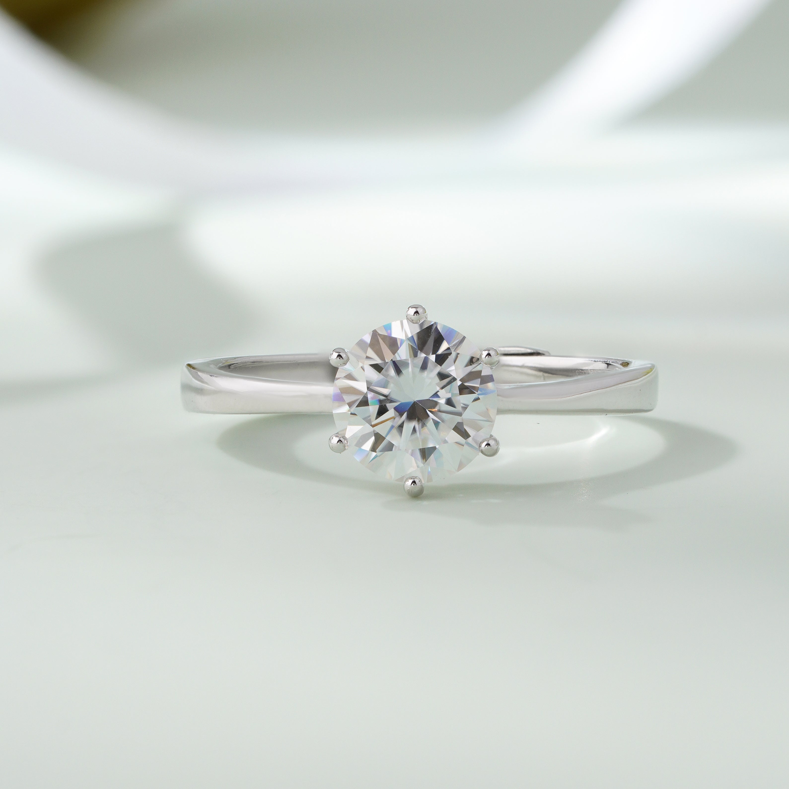 White Round Solitaire Diamond Ring