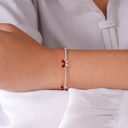 Red Butterfly Diamond Adjustable Bracelet for Women