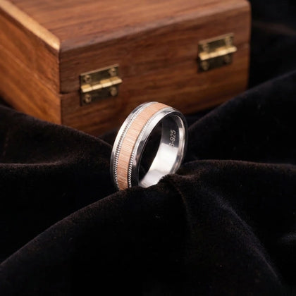 Elegant Promise Couple Rings – Contemporary Silver & Rose Gold Jewellery Design