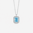 Sky Aura Diamond CZ 925 Sterling Silver Pendant Chain for Women