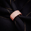 Rose Gold Finish Square Diamond-Look 925 Silver Ring for Men