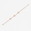 Peach Flower Design Diamond 925 Sterling Silver Rose Gold Bracelet for Women
