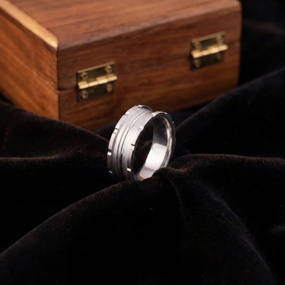 Matching 925 Sterling Silver Couple Rings with Elegant Layered Design