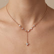 Rose Gold Drop CZ 925 Sterling Silver Chain Pendant for Women