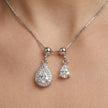 Rose Gold Teardrop CZ 925 Sterling Silver Pendant Chain for Women