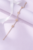 Peach Flower Design Diamond 925 Sterling Silver Rose Gold Bracelet for Women