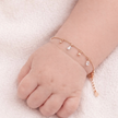 Crystal Drop Design 925 Sterling Silver Rose Gold Kid's Bracelet