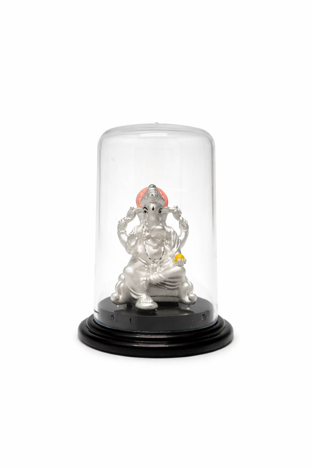 Shree Ganesha Pure Silver Idol with Display Dome
