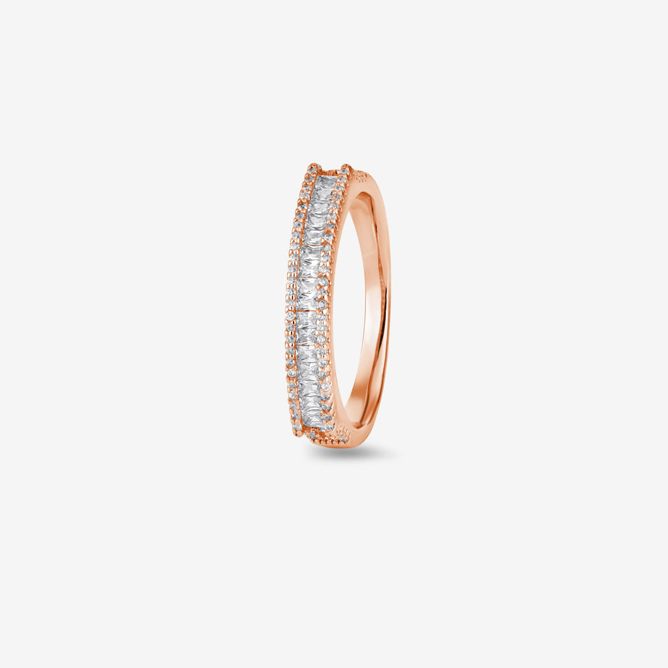 Princess Cut Diamond CZ Rose Gold Ring