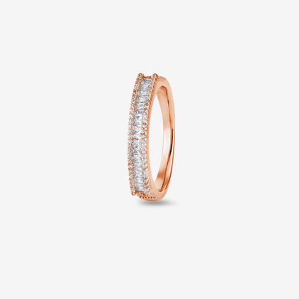 Princess Cut Diamond CZ Rose Gold Ring