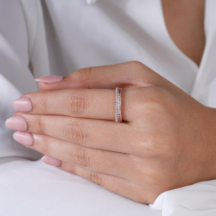 Princess Cut Diamond CZ Rose Gold Ring