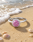 Pink Diamond Silver Ring