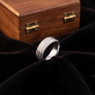 Modern Classic Pattern 925 Sterling Silver Couple Band for Men