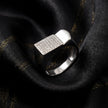 Square Top Micro Pavé CZ 925 Sterling Silver Ring for men