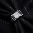 Black Inlay Rectangle Pavé 925 Sterling Silver Ring for Men
