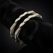 Leaf Twist Diamond 925 Sterling Silver Bangle for Women