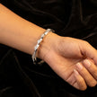 Leaf Twist Diamond 925 Sterling Silver Bangle for Women