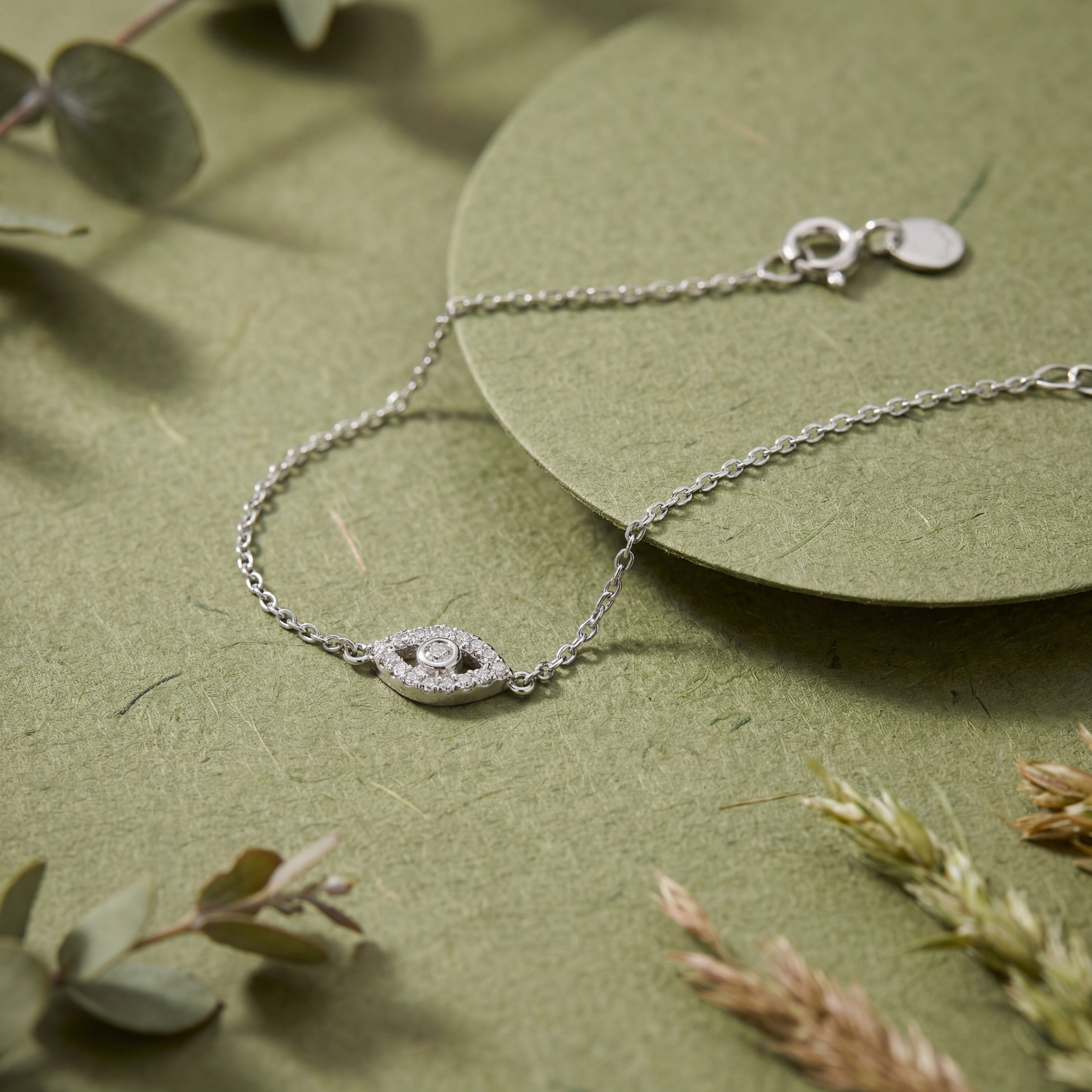 Elegant Evil Eye Bracelet in 925 Sterling Silver