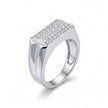 Rectangular CZ Top 925 Sterling Silver Men's Minimal Statement Ring