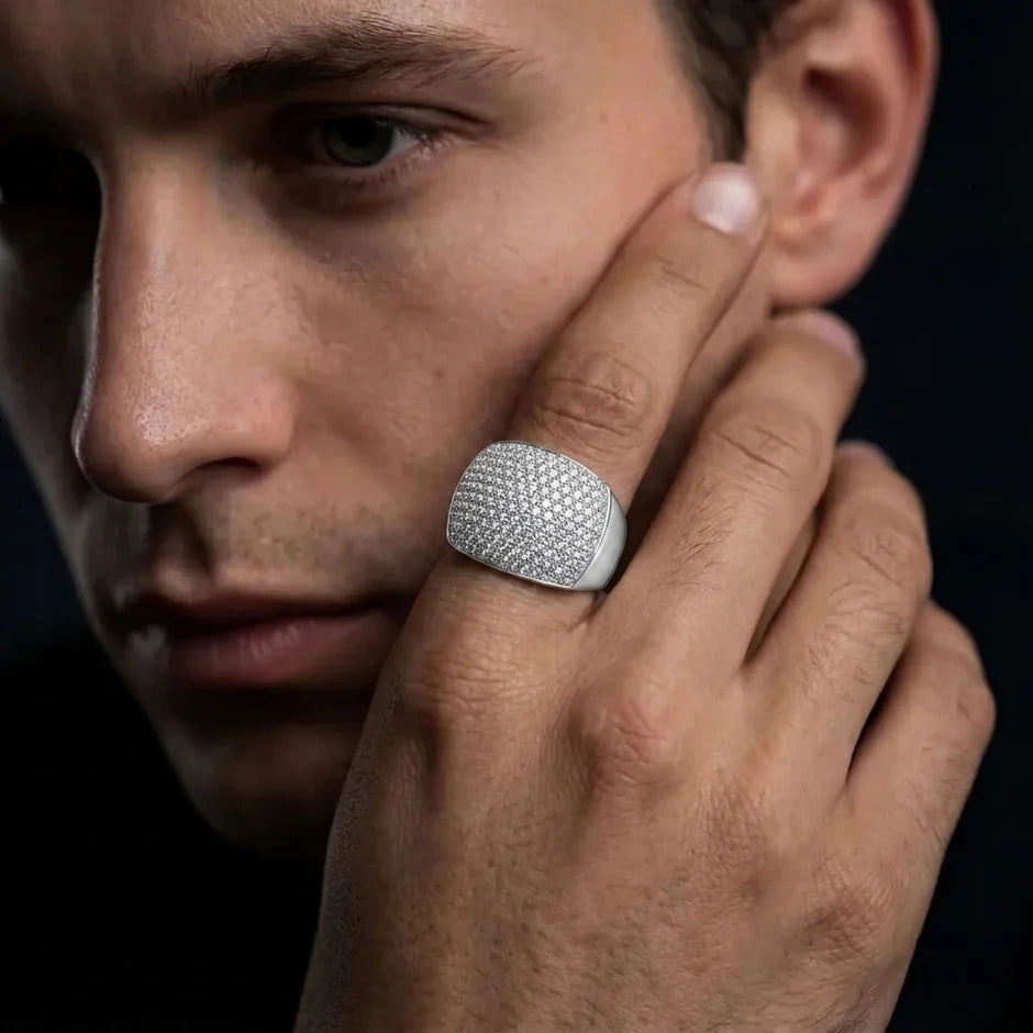 Luxury 925 Silver Diamond Ring for Men
