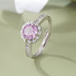 Pink Sparkle Stone Diamond Silver Ring