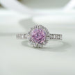 Pink Sparkle Stone Diamond Silver Ring