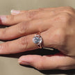 White Stone Rose Gold Ring on Hand