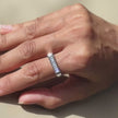 Simple White Diamond 925 Sterling Silver Ring on Hand