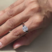 Rose Gold Square Crystal Ring on Hand