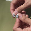 Floral Design White Diamond CZ Stud Earrings