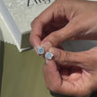 Sky Blue Stone CZ Rose Gold Stud Earrings