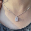 soft blush cushion diamond 925 silver pendant chain