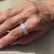 Silver Diamond Wedding Band Ring on Hand