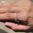 Rose Gold Diamond Band Ring on Hand