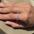 Rose Gold Diamond Silver Ring on Hand