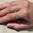 Silver Diamond Eternity Ring on Hand
