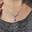 Pear Shape Diamond 925 Silver Pendant Necklace