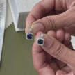 Blue stone 925 silver stud earrings
