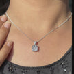 crystal radiance square 925 silver pendant chain