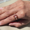 Rose Gold Oval Crystal Ring on Hand