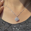 Soft Blush Diamond 925 Sterling Silver Pendant Necklace for Women