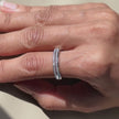 White Diamond Silver Ring on Hand