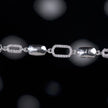 Geometric Link Diamond Adjustable Silver Bracelet for Women