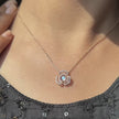Bloom Aura Diamond Floral Rose Gold Pendant Necklace
