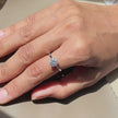 White Stone Sterling Silver Ring on Hand